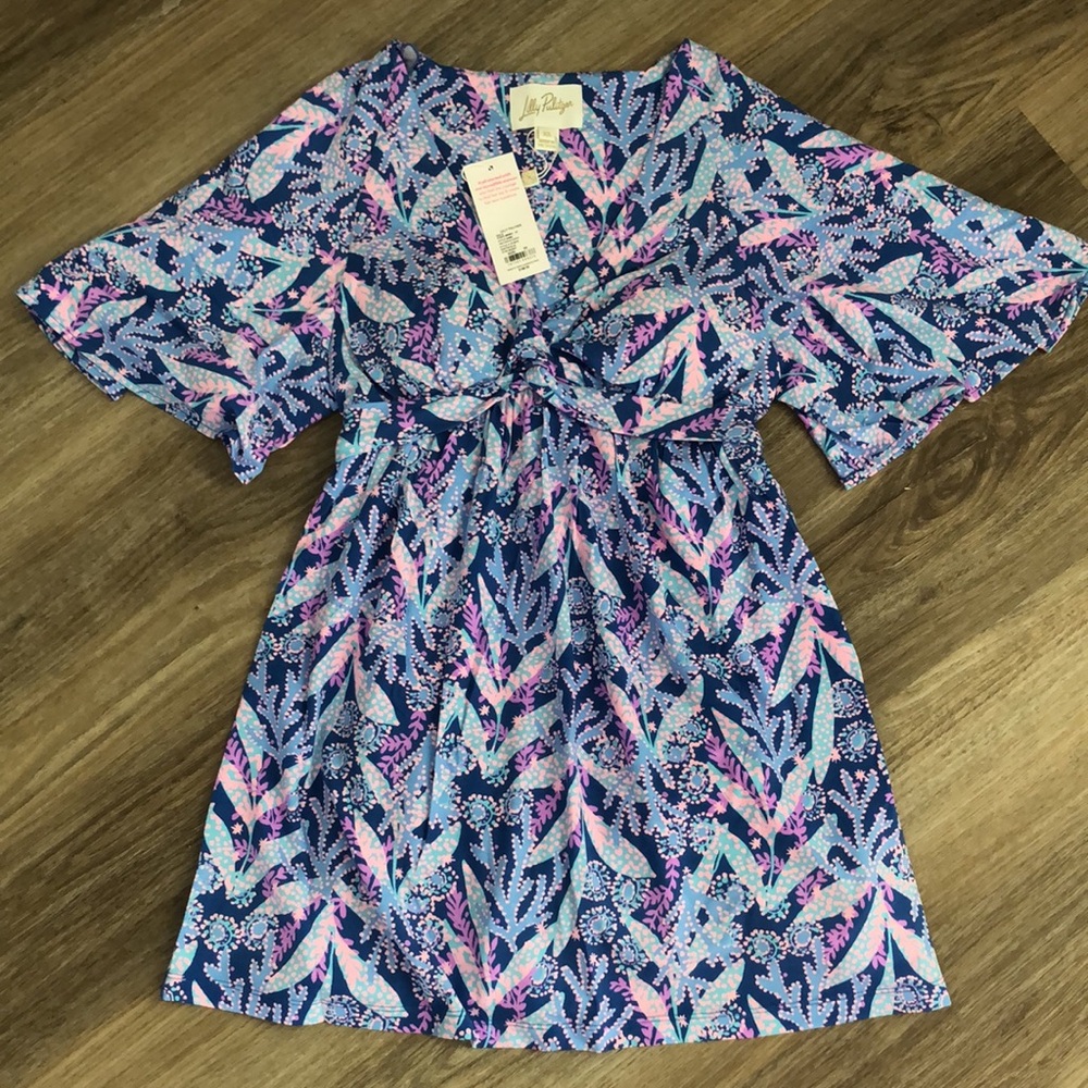NWT Lilly Pulitzer XS Minka Skirted Romper Barton Blue Star Gazing